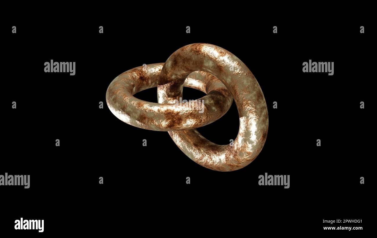 Rusty rings 3d render. Computer generated Stock Photo