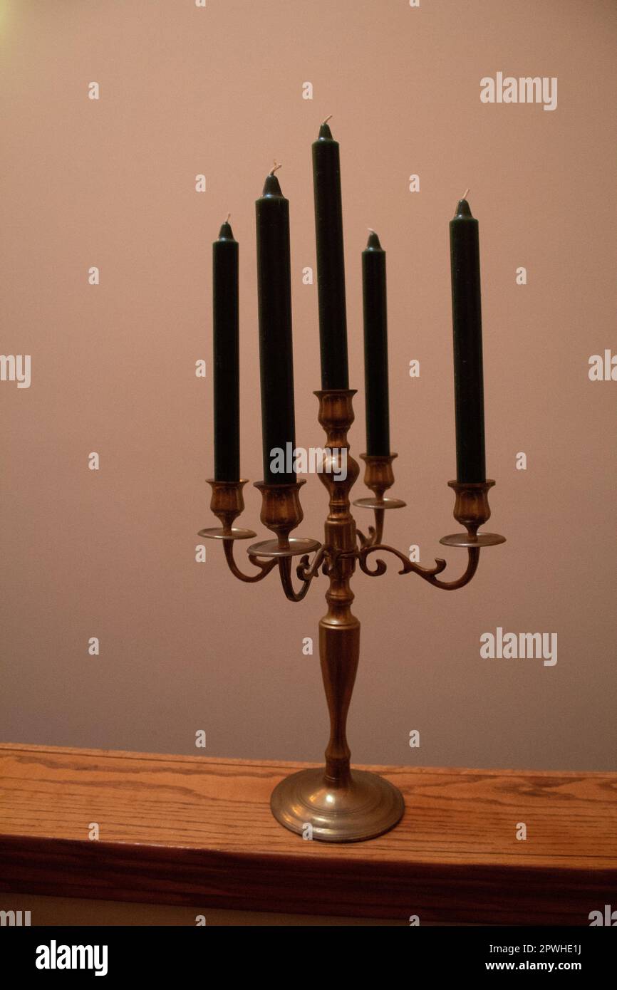 Candles in a candelabra Stock Photo Alamy
