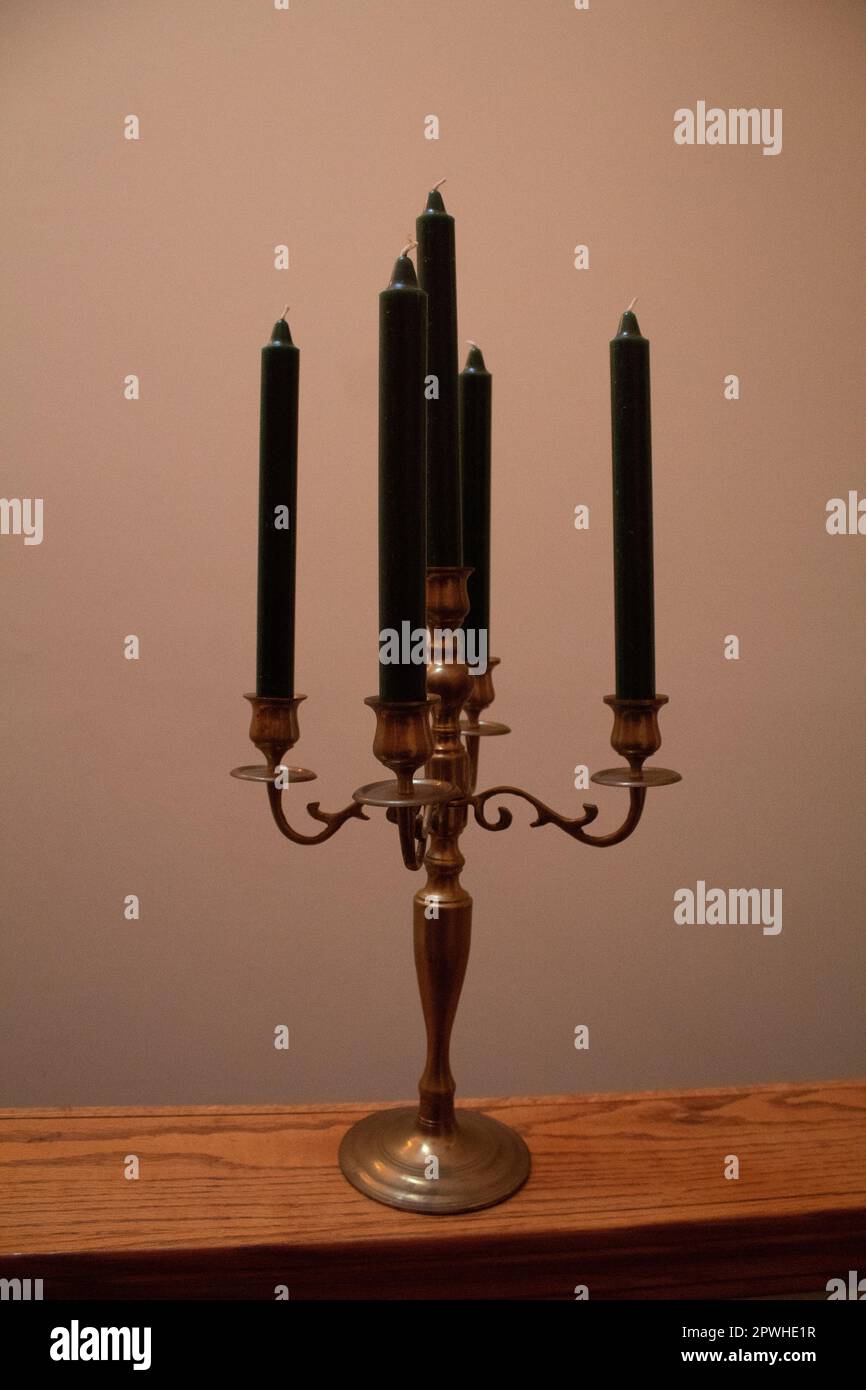 Candles in a candelabra Stock Photo Alamy