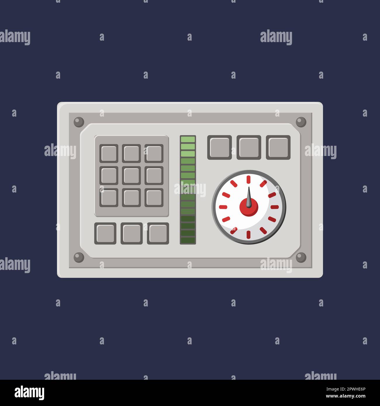 Control panel with buttons and dial cartoon illustration Stock Vector