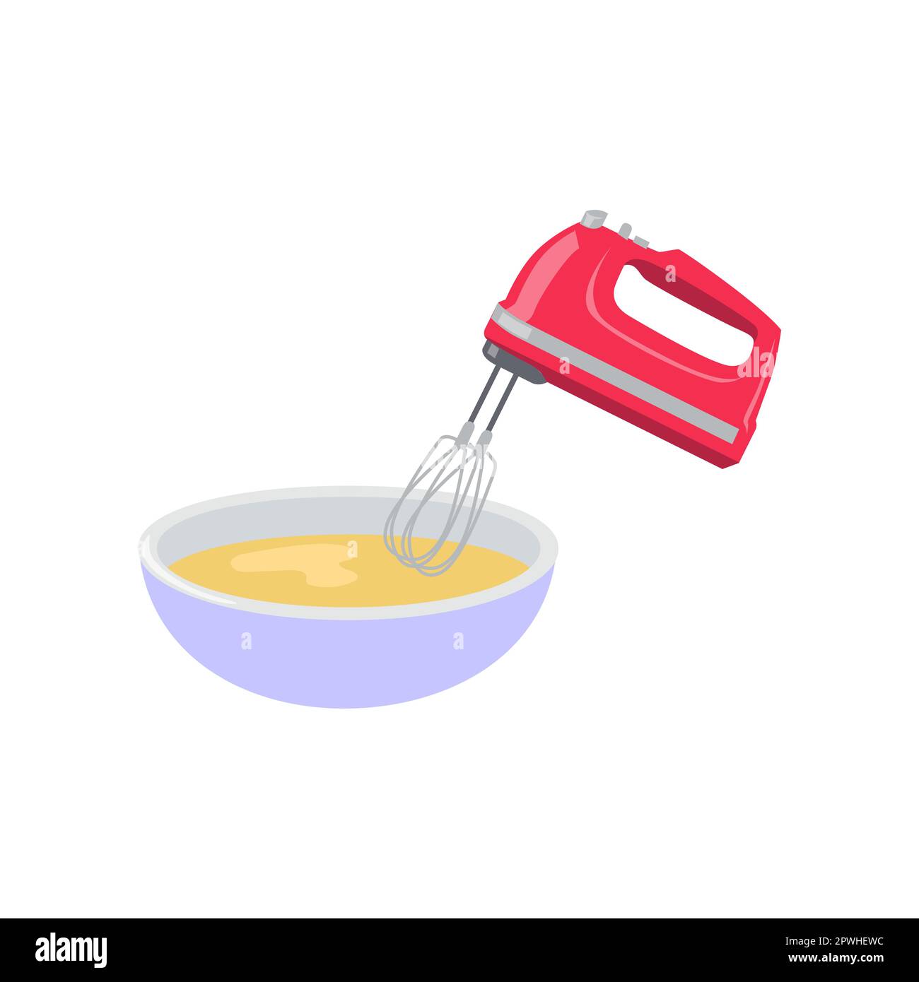 Cake preparation fourth step cartoon illustration Stock Vector