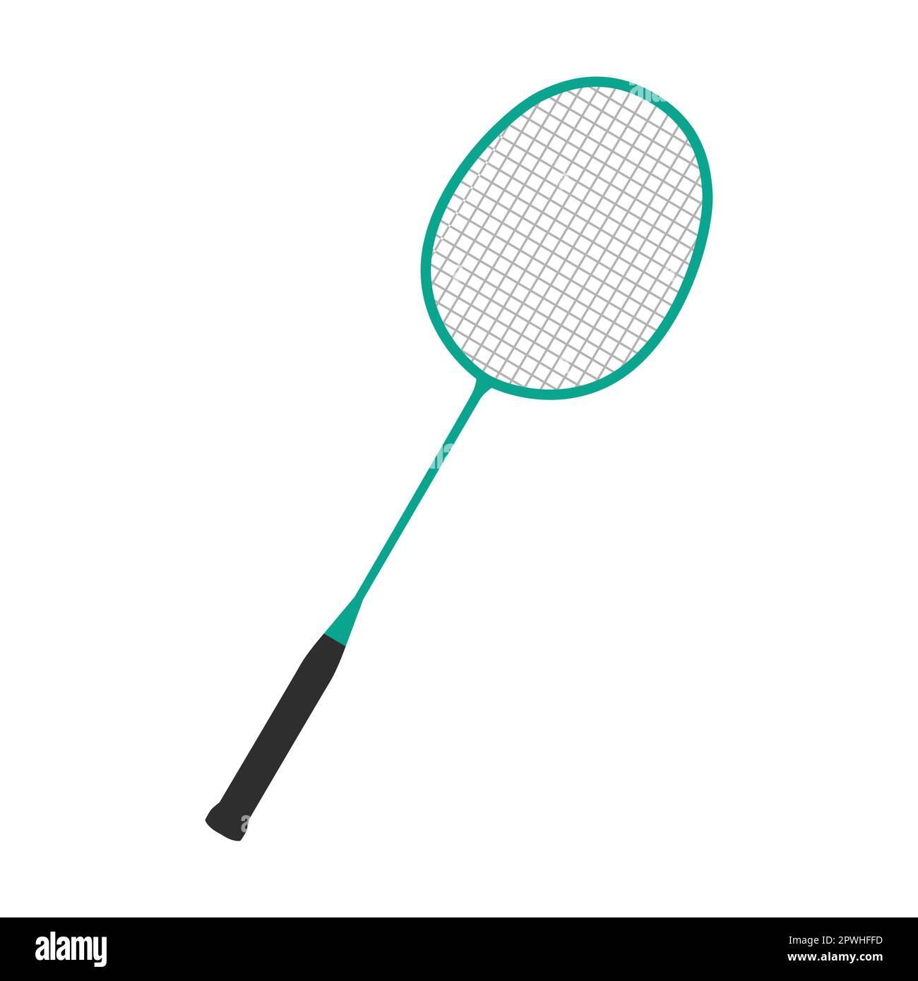Badminton racket. Sport object or equipment flat vector illustration