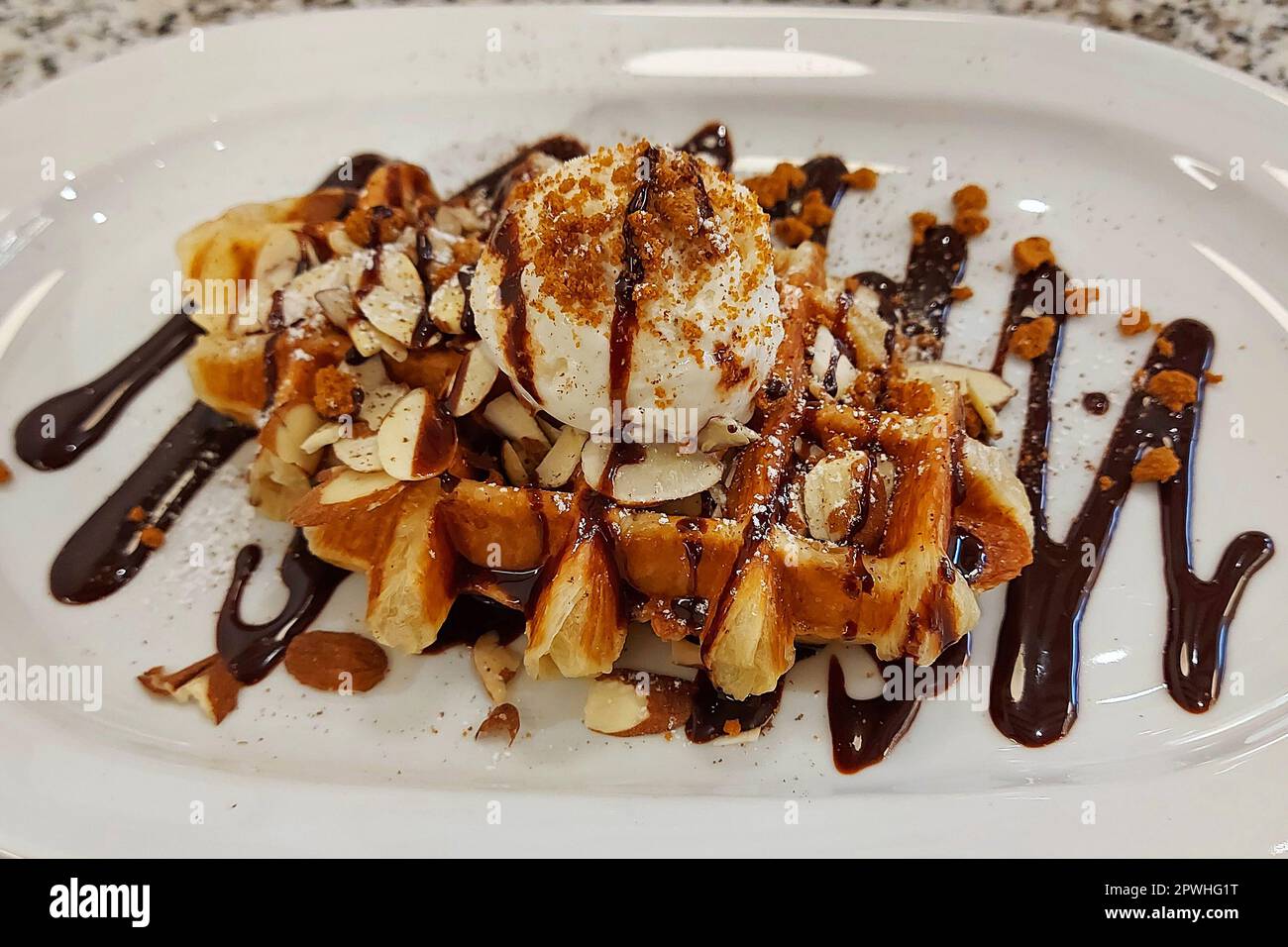 Wafle Ice Cream at Cafe, Seoul, South Korea Stock Photo Alamy