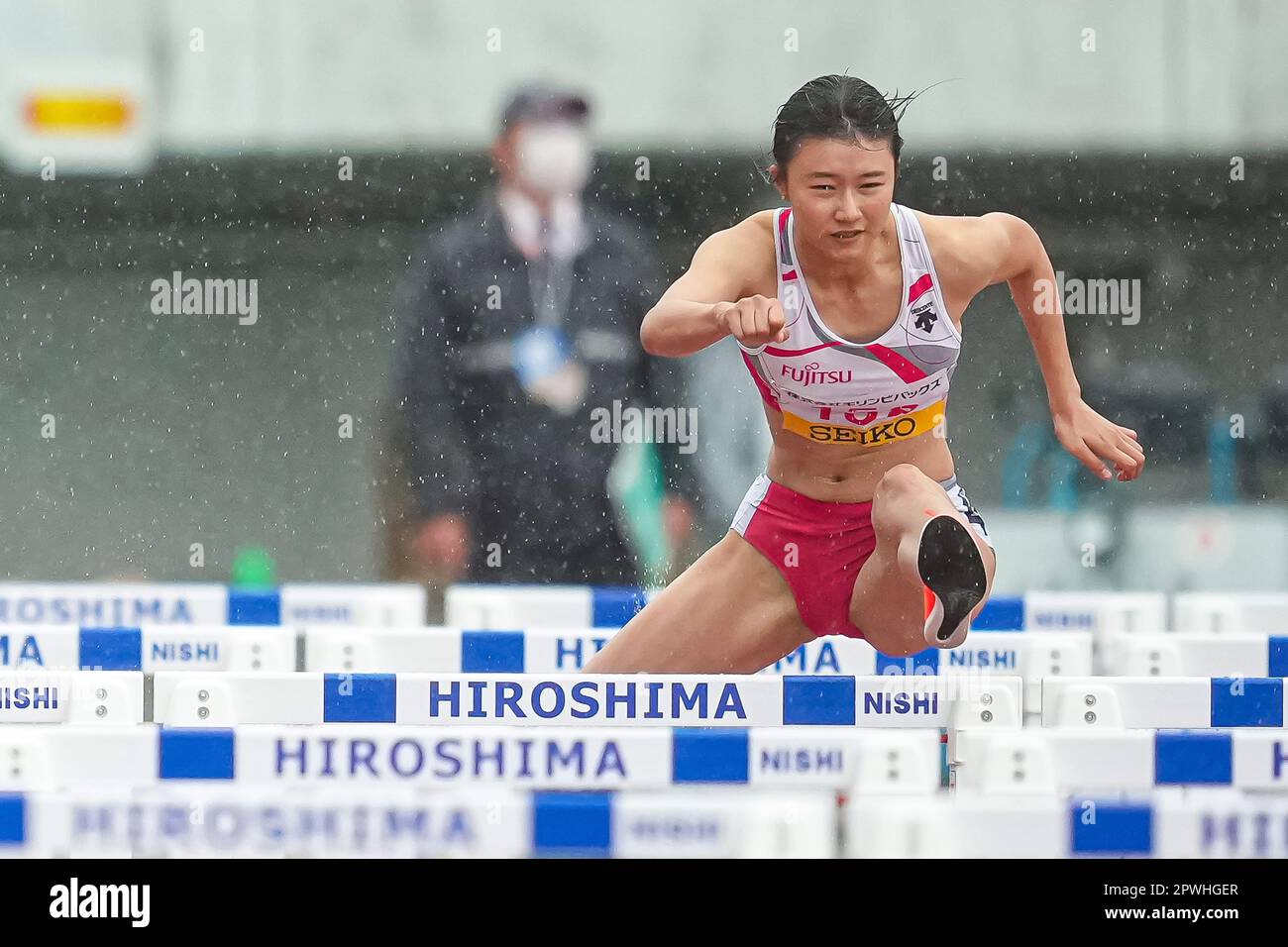 EDION Stadium Hiroshima, Hiroshima, Japan. 29th Apr, 2023. Yumi Tanaka,  APRIL 29, 2023 - Athletics : The 57th Mikio Oda Memorial athletic meet JAAF  Track & Field Grand Prix Women's 100m Hurdles