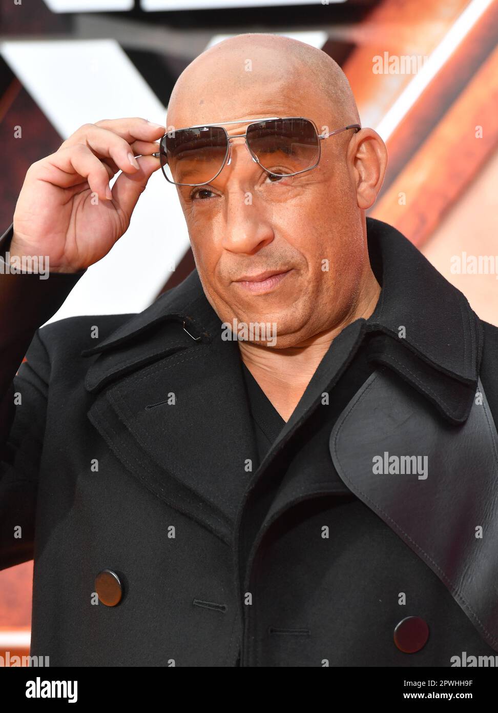 Vin Diesel attends the European Gala Event of Marvel Studios' 'Guardians of the Galaxy. Vol 3' at Disneyland Paris Stock Photo
