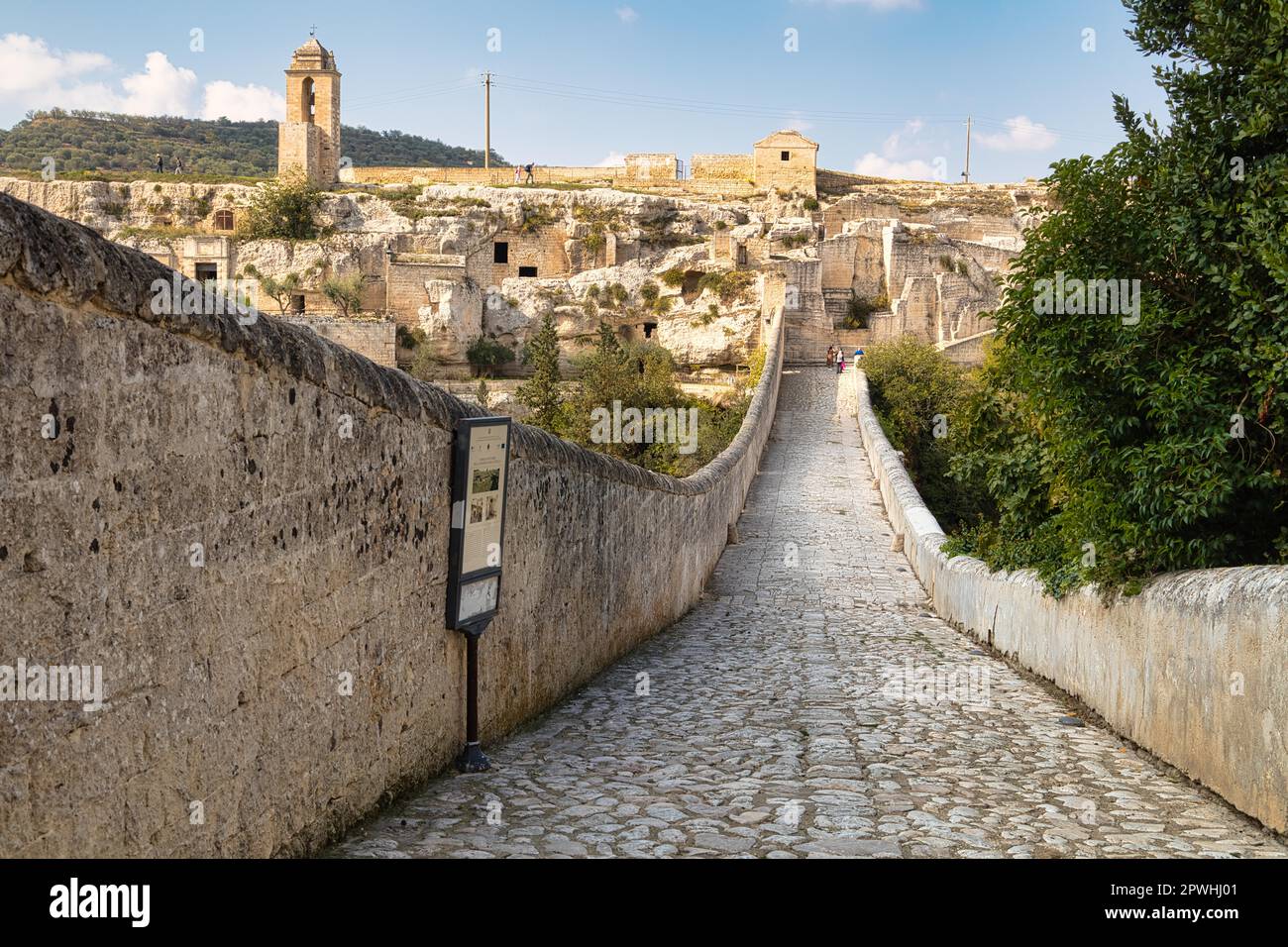 Historic aqueduct and rock city in Gravina in Puglia, Bari, Puglia, Italy Stock Photo