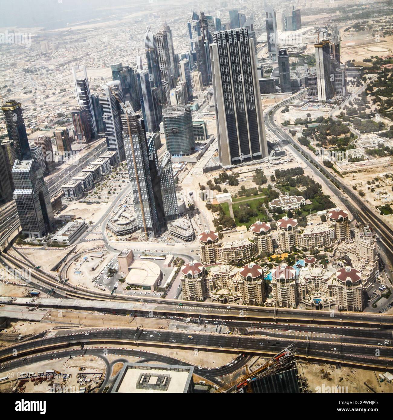 Dubai City High Rise Towers from above Stock Photo - Alamy
