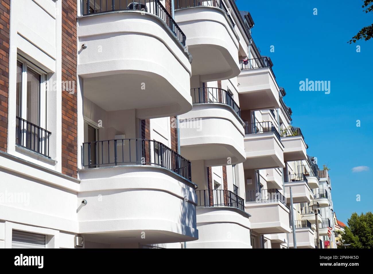 Balconies of a modern residential building in Berlin Stock Photo - Alamy