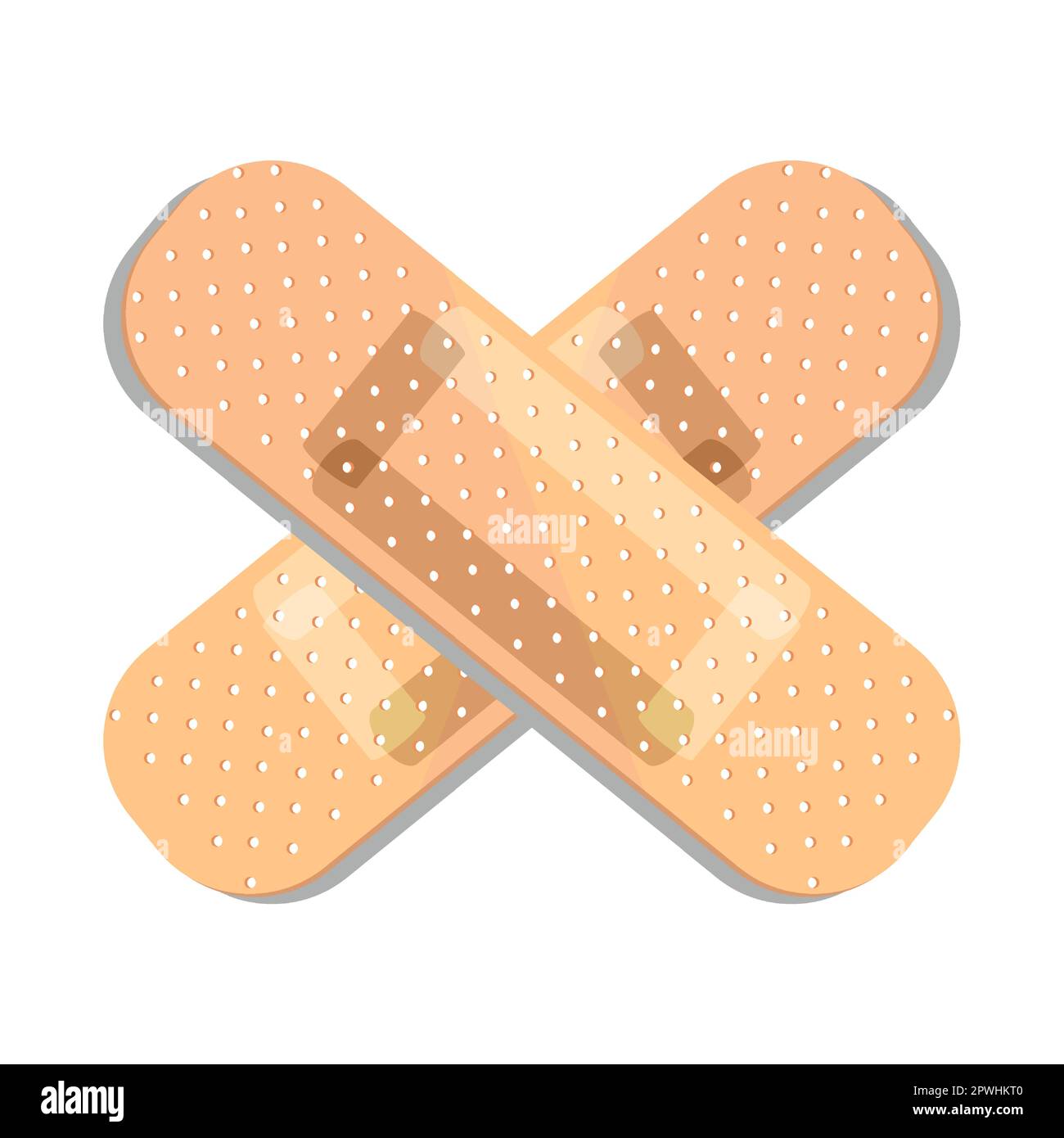 Narrow bandages for skin wounds, medical objects vector illustration