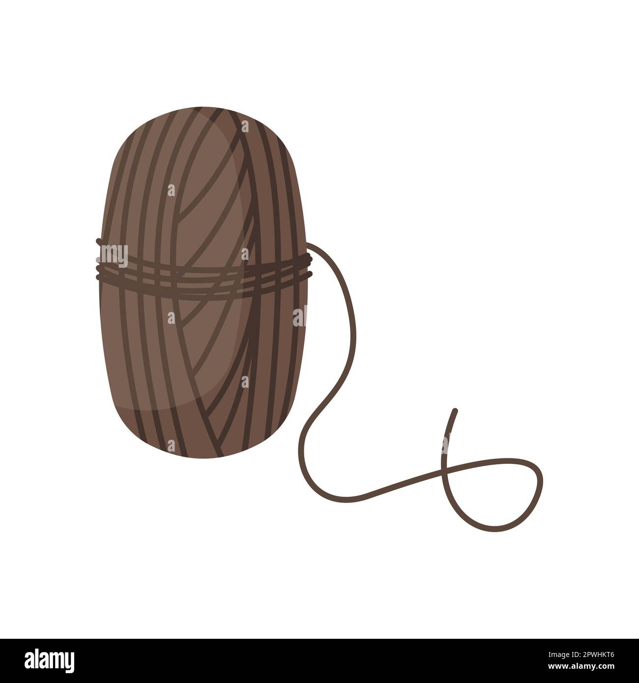 Skein of brown yarn cartoon illustration Stock Vector Image & Art Alamy
