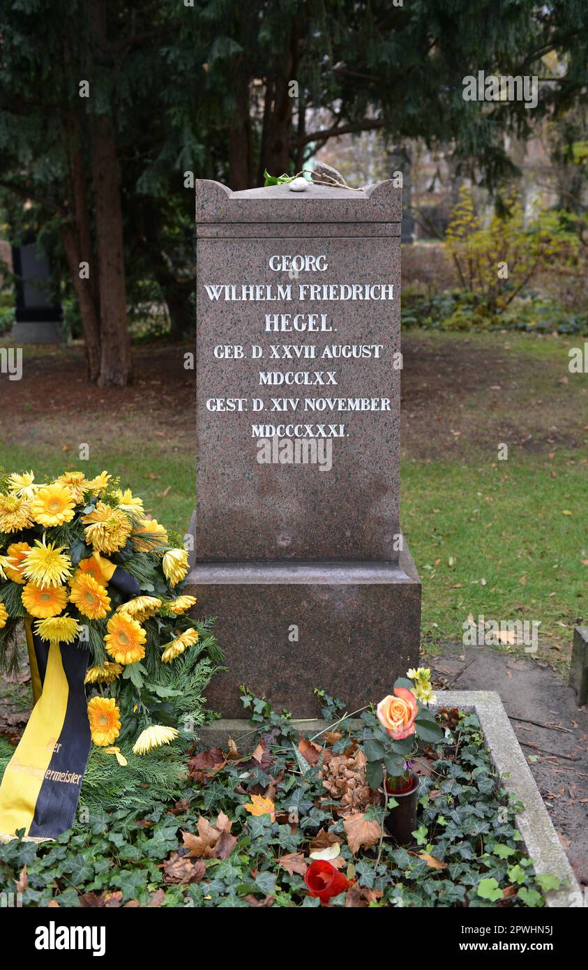 Grave, Georg Wilhelm Friedrich Hegel, Dorotheenstaedtischer cemetery, Chausseestrasse, Mitte, Berlin, Germany Stock Photo