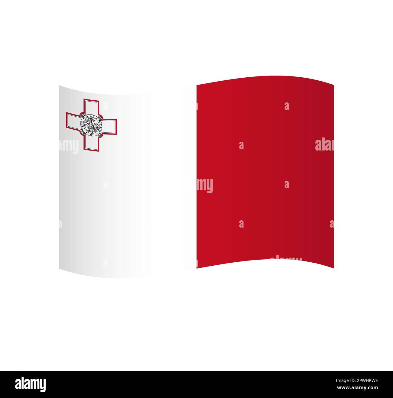Malta flag - simple wavy vector icon with shading Stock Vector Image ...