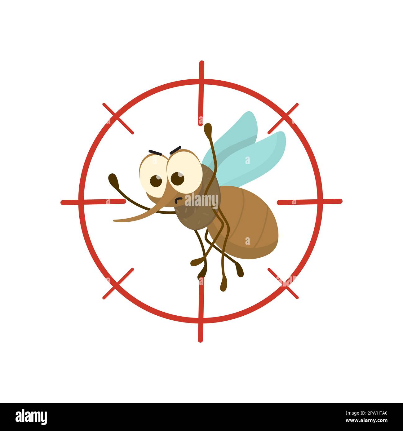 Mosquito target. Red prohibiting sign Stock Vector