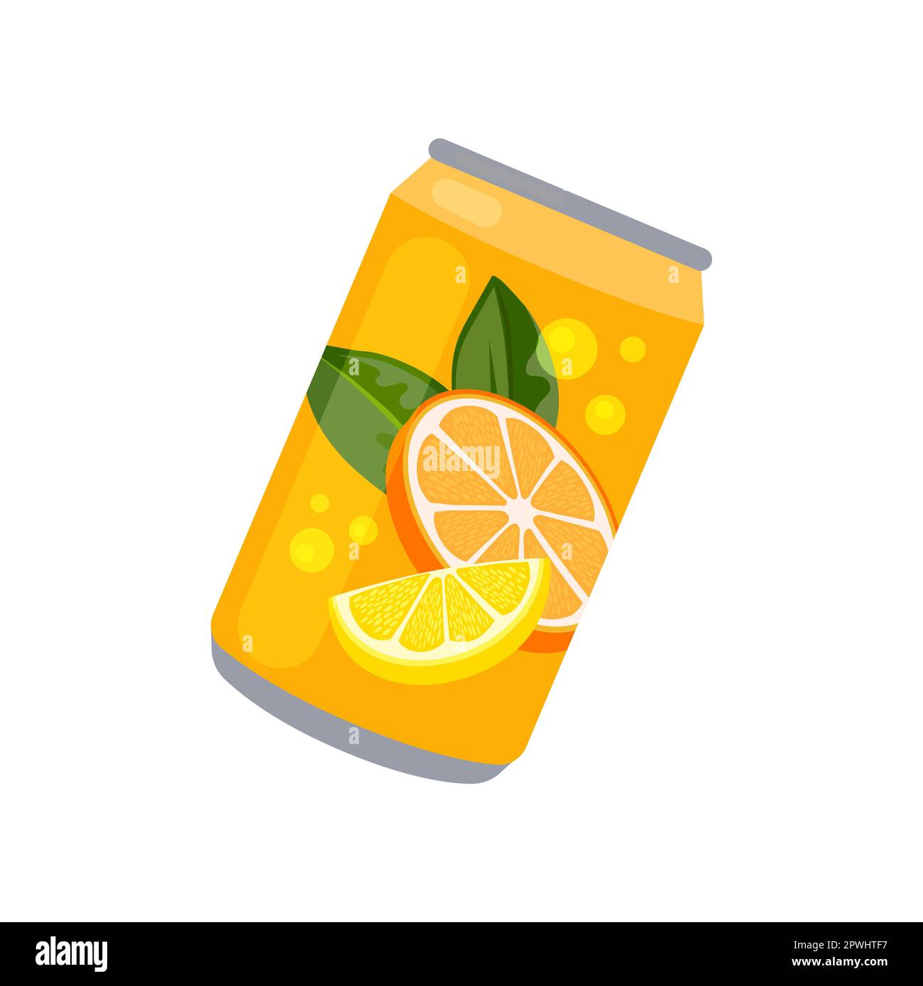 Celebration or party yellow can with drink vector illustration Stock