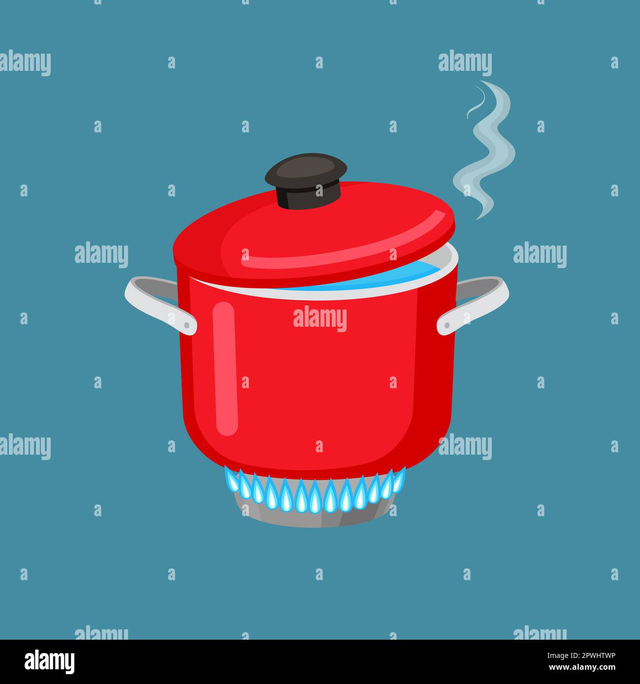 Boiling saucepan lid Stock Vector Images Alamy