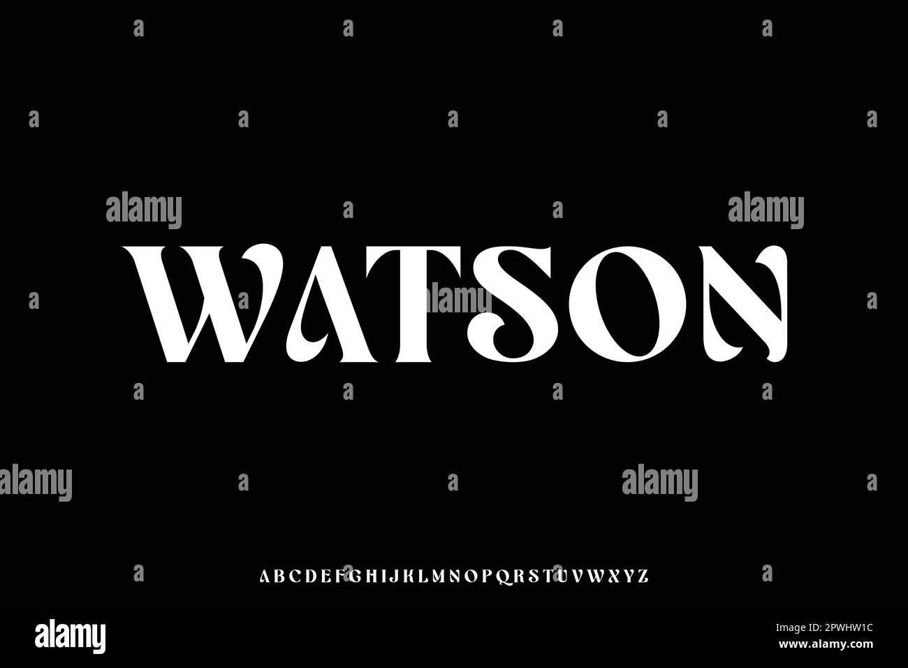 Elegant luxury natural curved display font vector Stock Vector