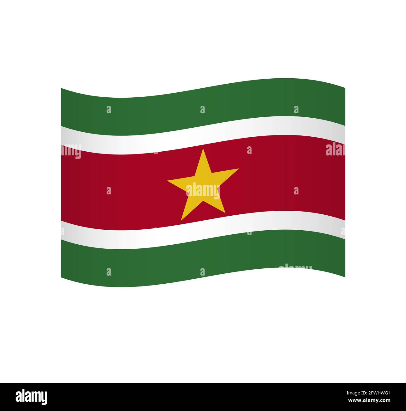 Suriname Flag - Simple Wavy Vector Icon With Shading Stock Vector Image 