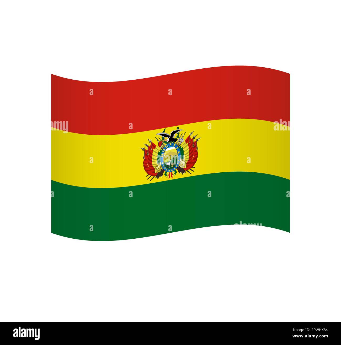 Bolivia flag simple wavy vector icon with shading Stock Vector Image