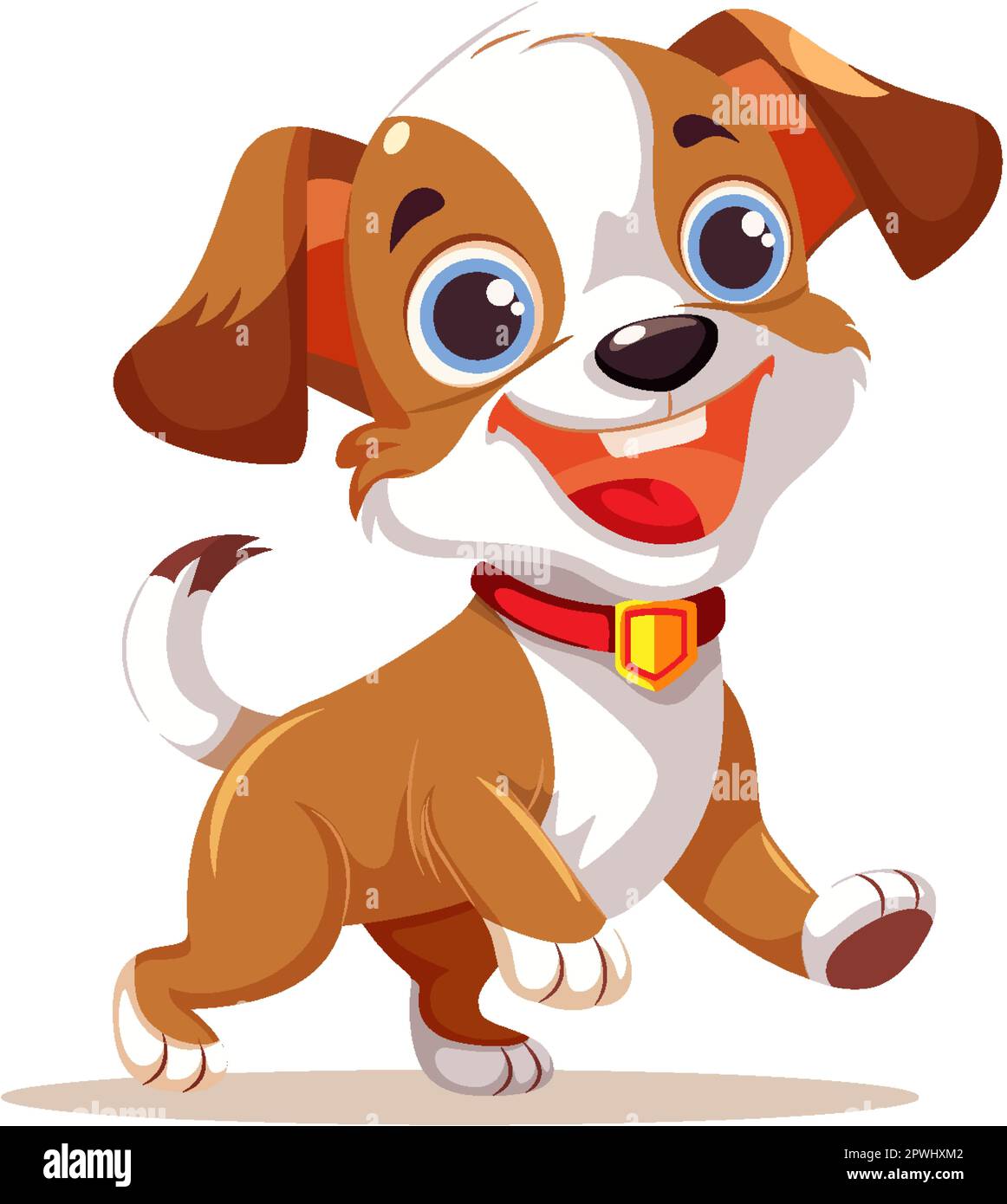 Cheerful Cute Dog on White Background illustration Stock Vector Image ...
