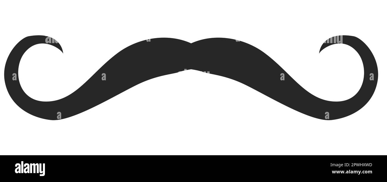 El Bandito Moustache Beard style men illustration Facial hair mustache. Vector black male Fashion template flat barber collection set. Stylish hairstyle isolated outline on white background. Stock Vector