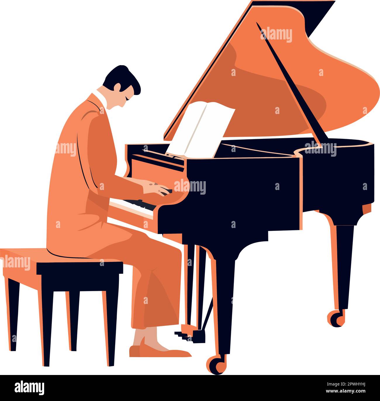 Professional pianist playing classical music on grand piano Stock ...