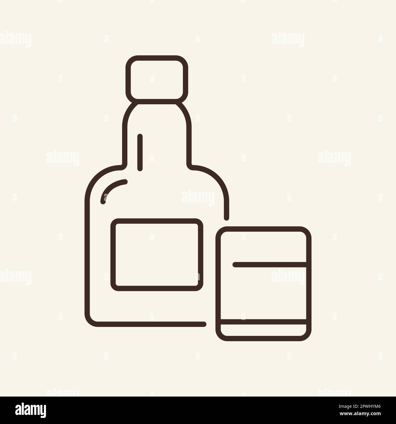 Whiskey line icon Stock Vector