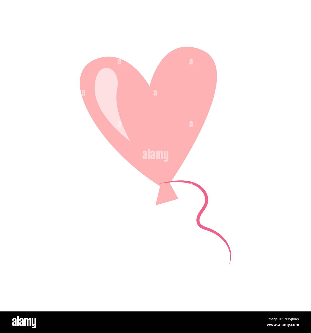 Pink heart balloon flat vector illustration Stock Vector Image & Art ...
