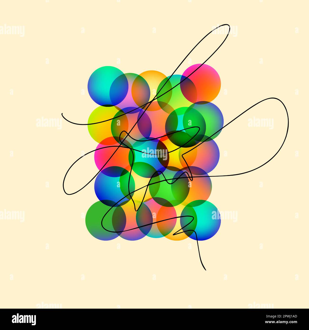 Colorful Circles with Line Stock Vector