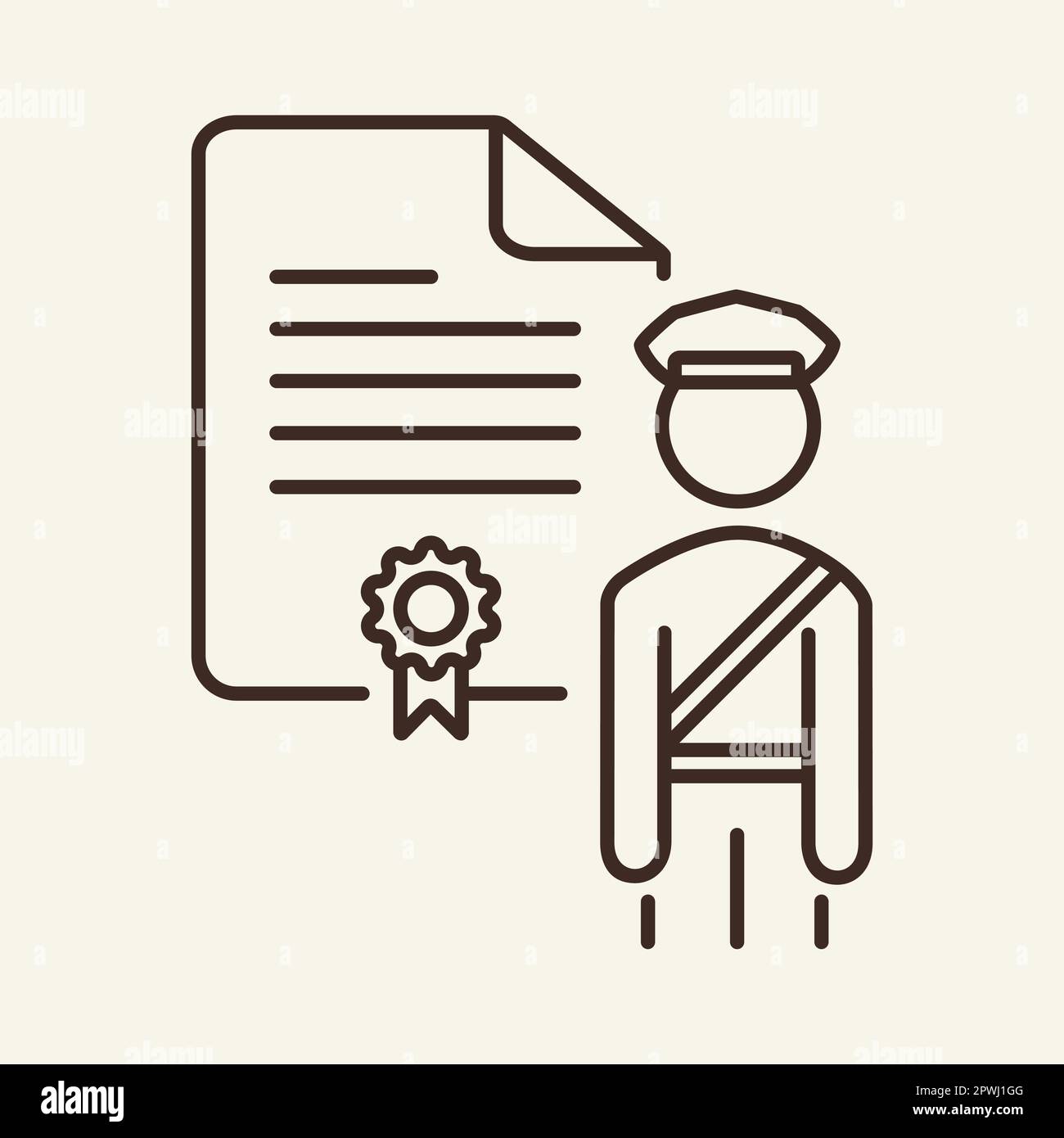 Customs document line icon Stock Vector