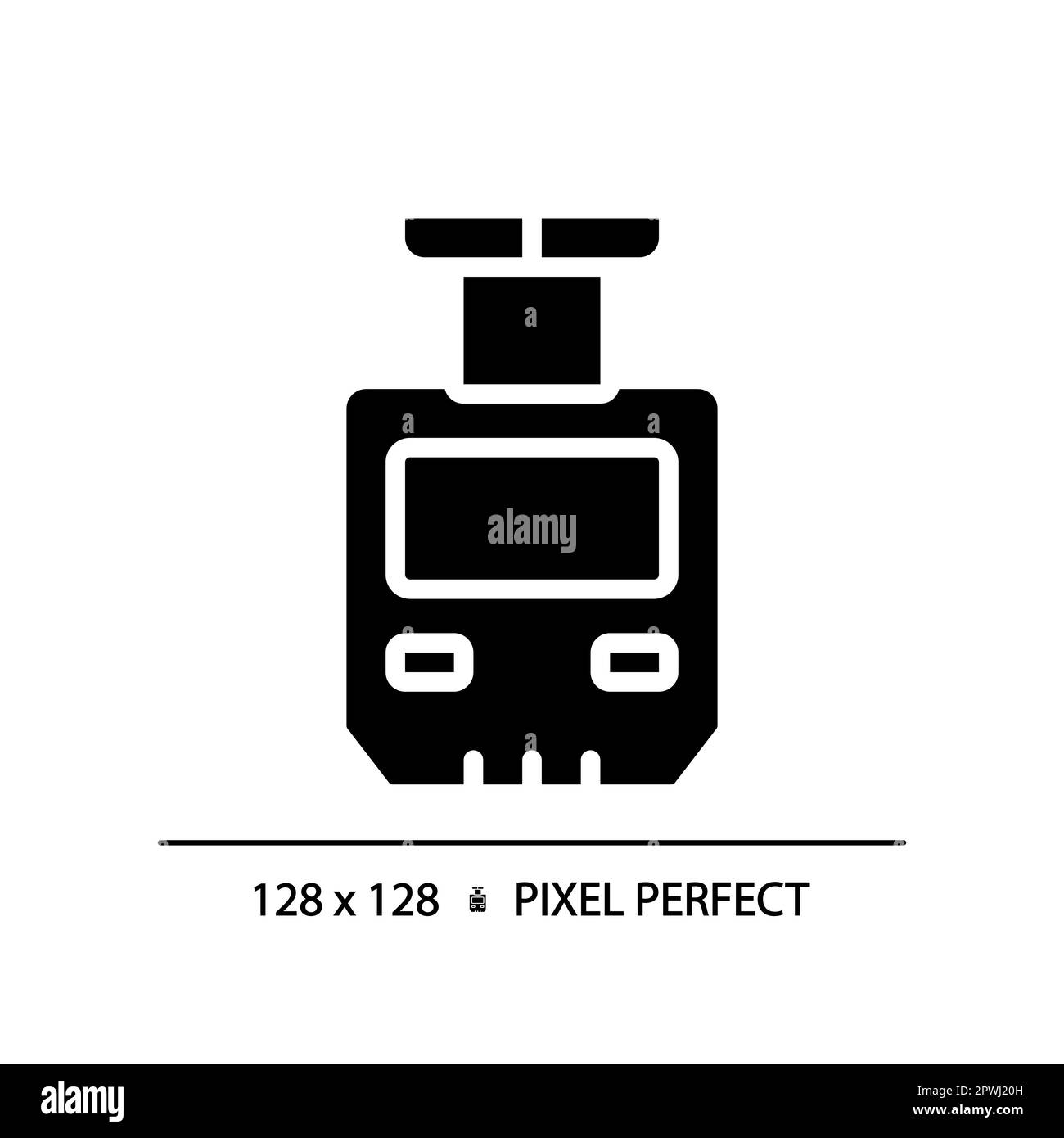 Suspended monorail pixel perfect black glyph icon Stock Vector Image ...