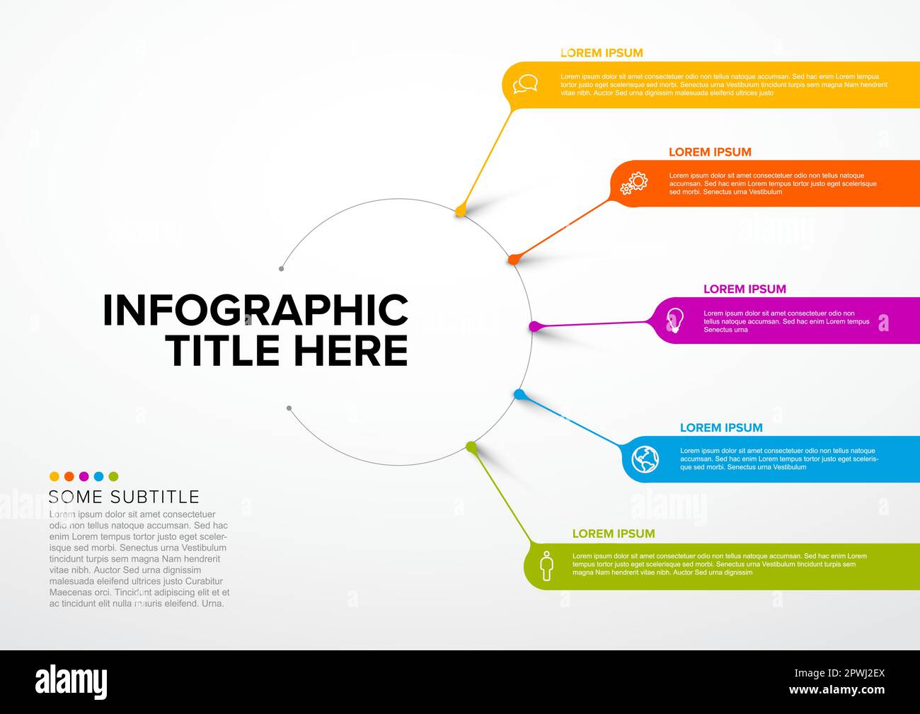 Vector multipurpose Infographic template made from title in big circle ...