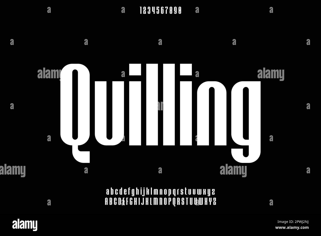 Creative unique condense display font vector Stock Vector Image & Art