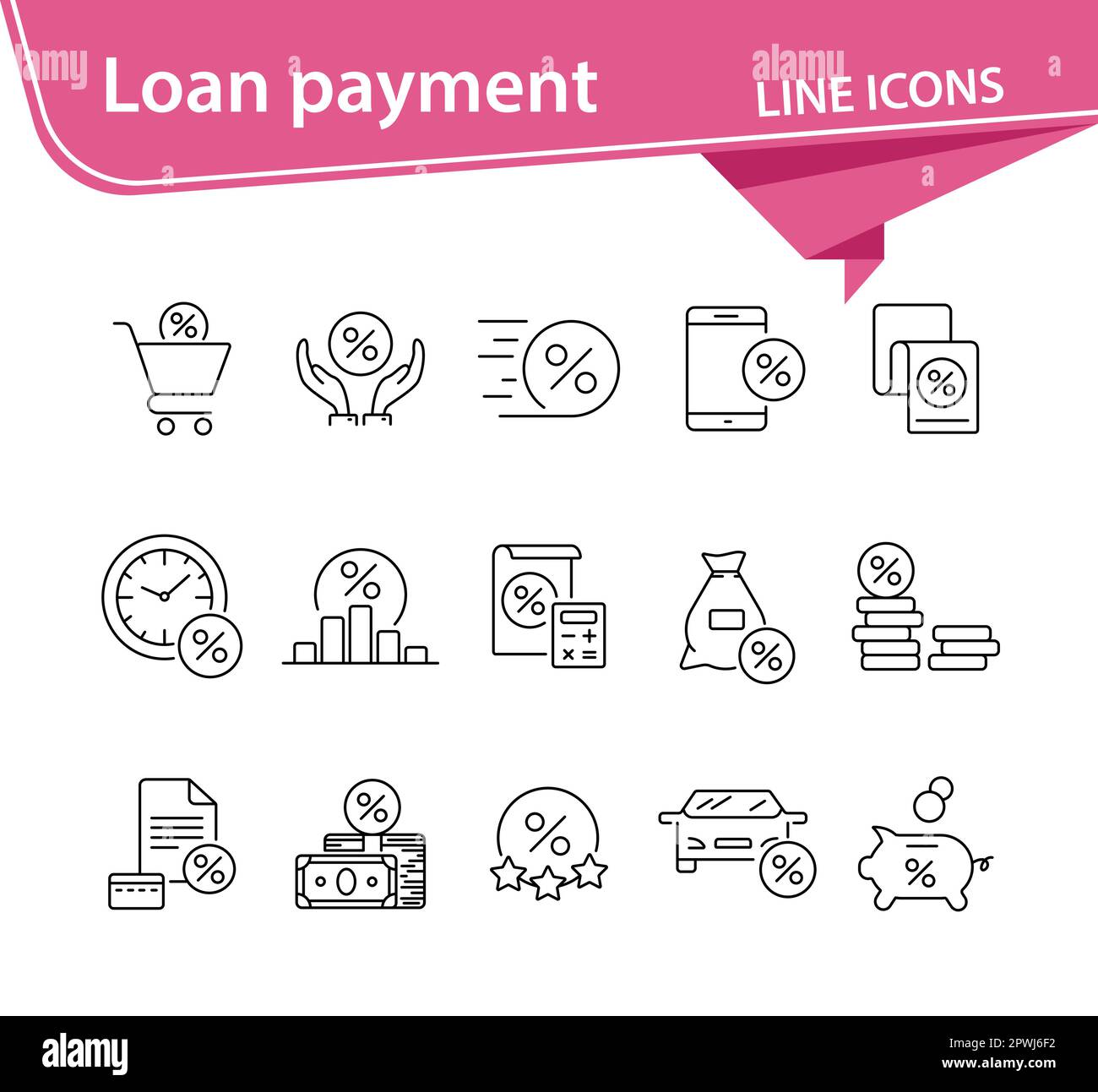 Loan payment icon set Stock Vector Image & Art - Alamy