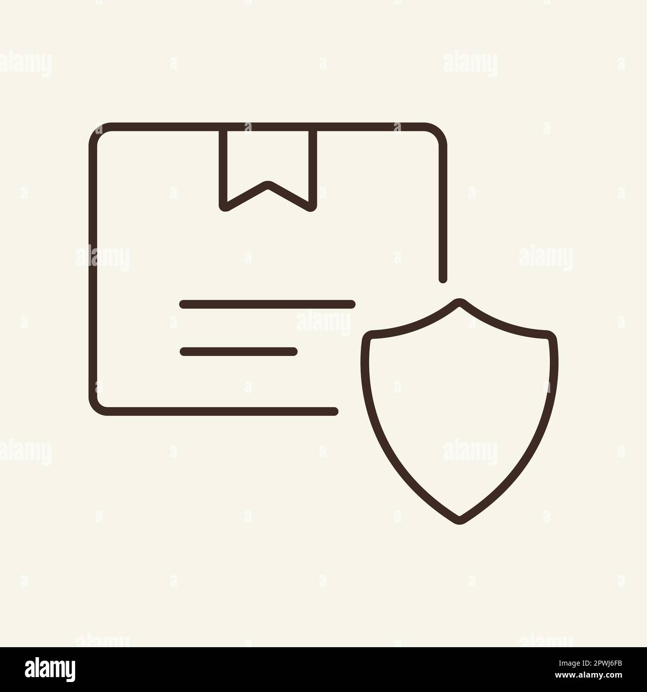 Security of delivery line icon Stock Vector
