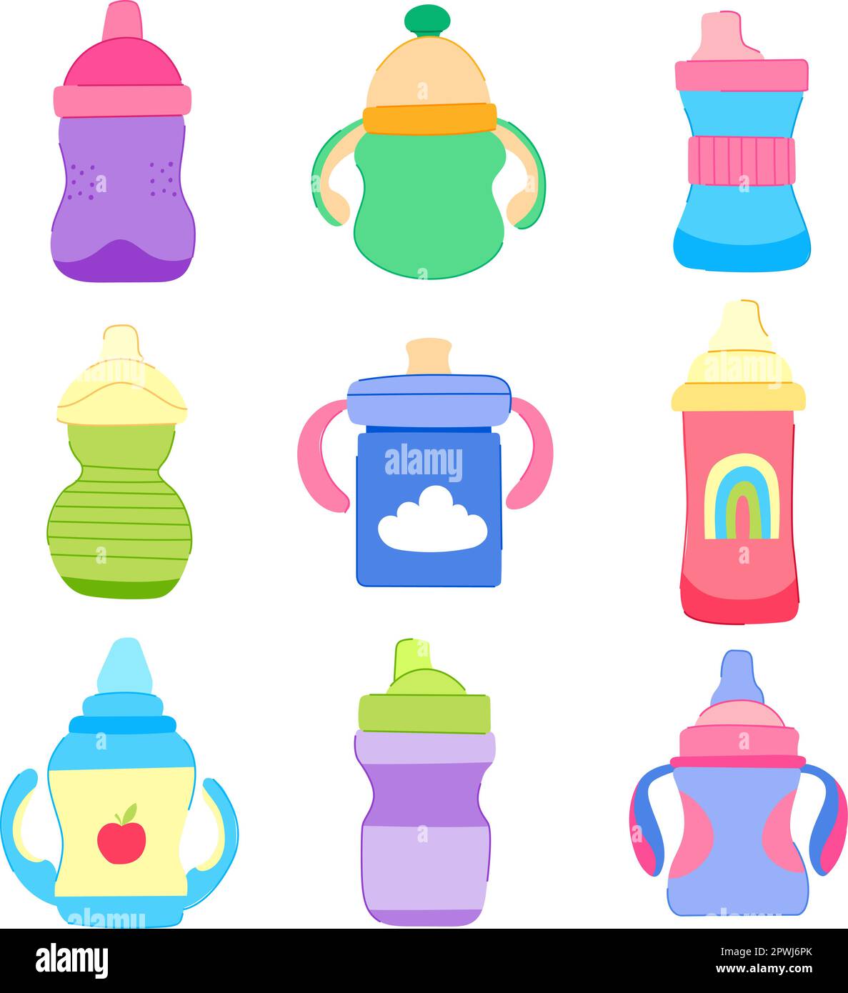 https://c8.alamy.com/comp/2PWJ6PK/sippy-cup-set-cartoon-baby-toddler-bottle-kid-water-child-feeding-straw-sippy-cup-sign-isolated-symbol-vector-illustration-2PWJ6PK.jpg