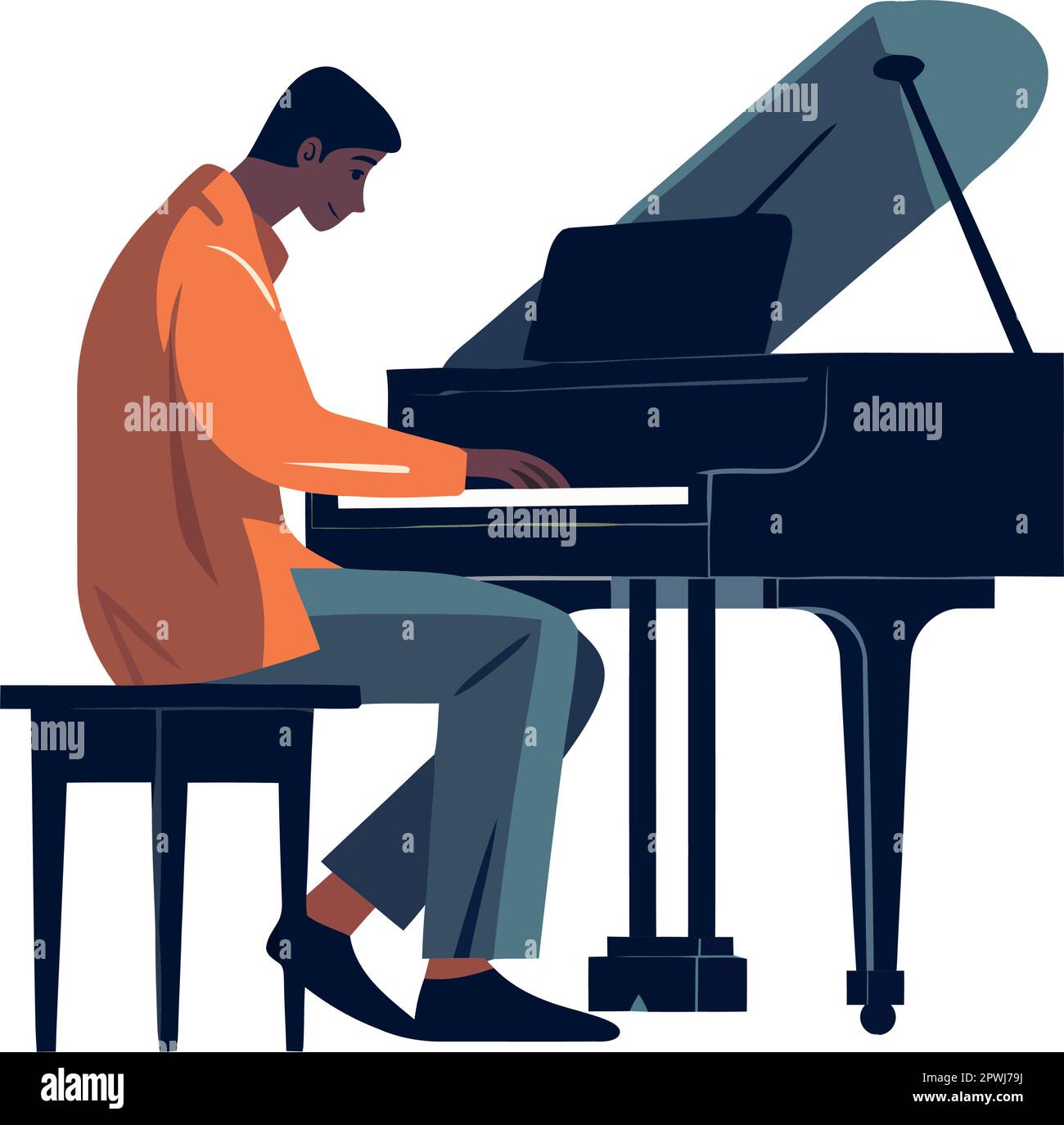One pianist playing a melody on stage Stock Vector Image & Art - Alamy