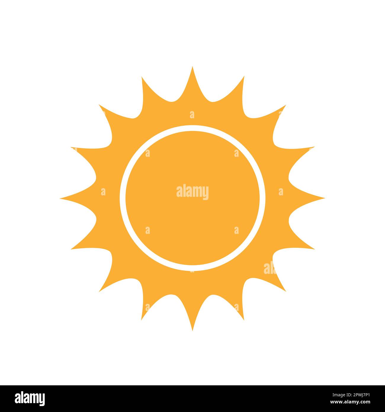 A yellow sun on a white background with copy space Stock Vector Image ...