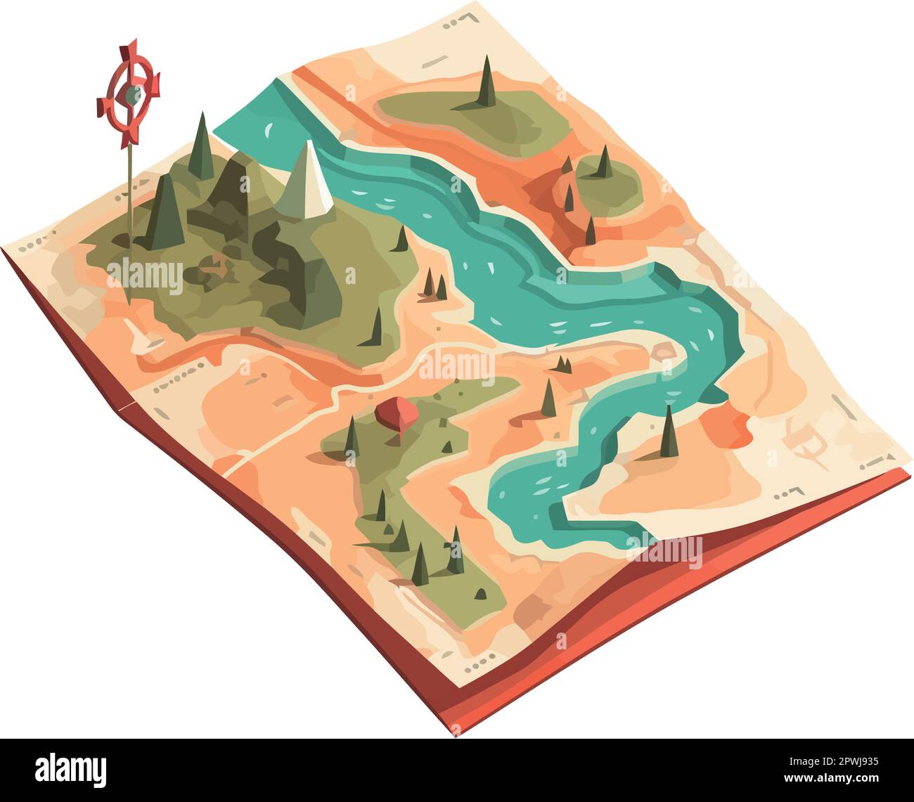 Adventure awaits with map and compass guide Stock Vector Image & Art ...