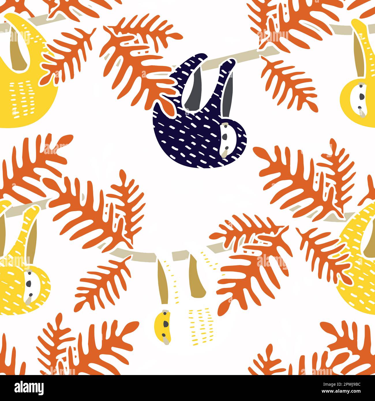Leaf on white backgorund pattern for ladies suits designs Stock Vector