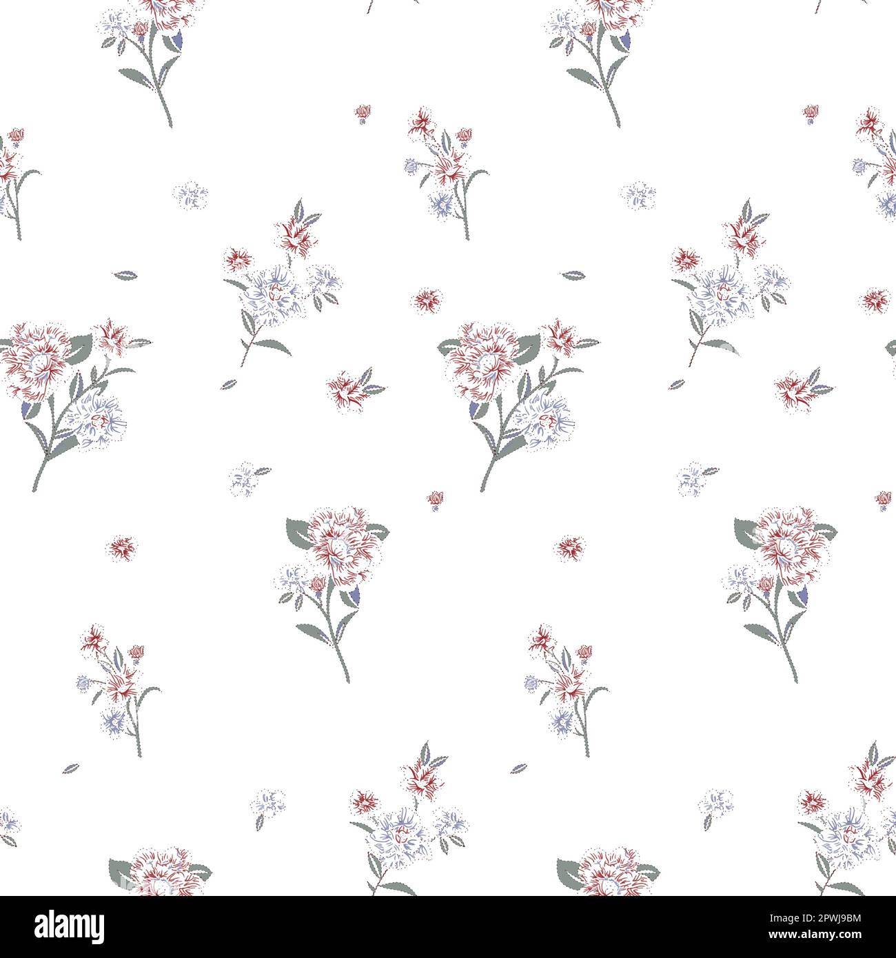 Leaf on white backgorund pattern for ladies suits designs Stock Vector
