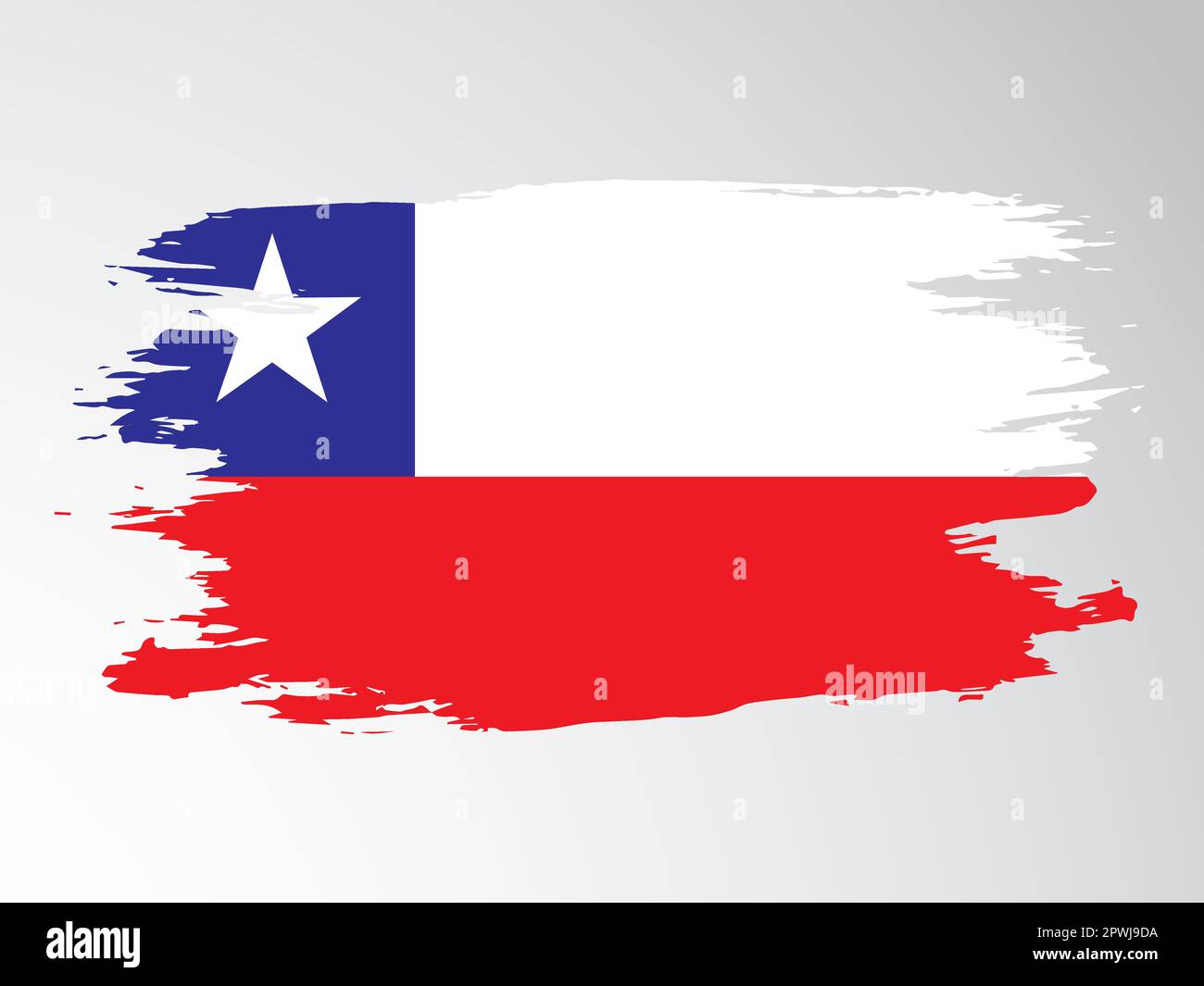 Chile flag painted with a brush Stock Vector