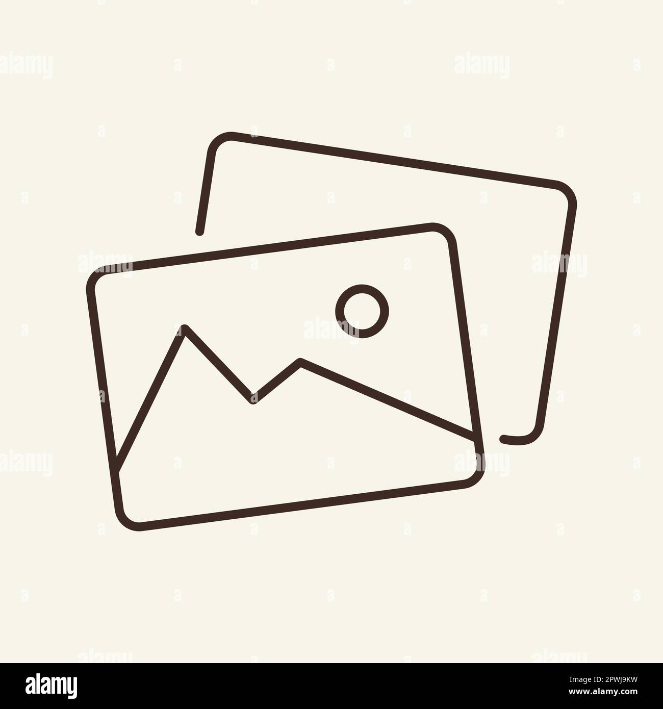 Pictures line icon Stock Vector