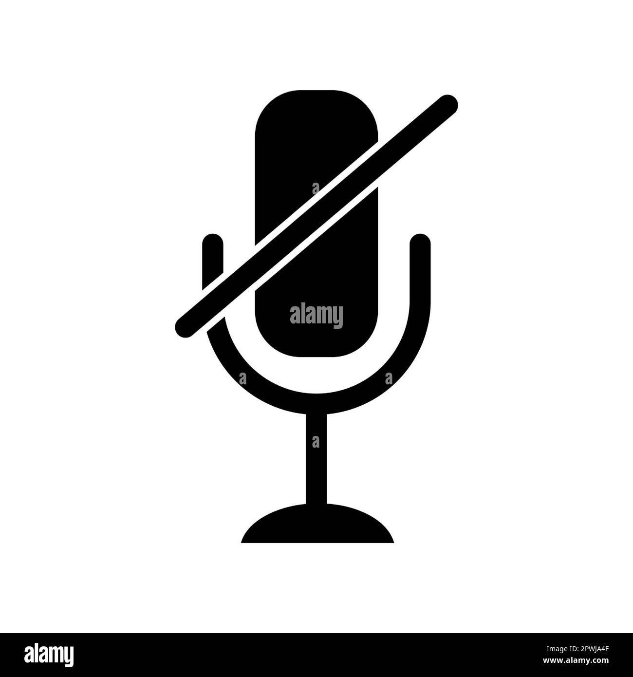 Microphone audio muted microphone vector icon isolated on white background. retro microphone Stock Vector