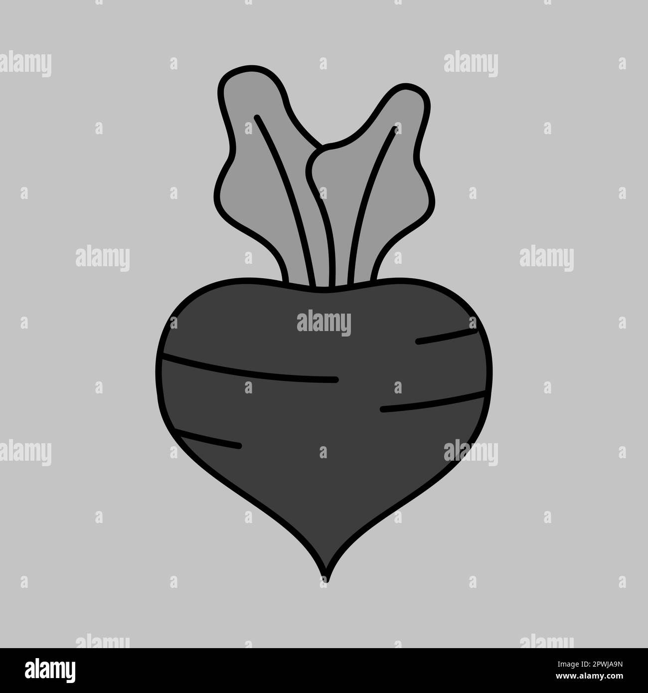 Beetroot isolated vector grayscale icon. Vegetable sign. Graph symbol ...