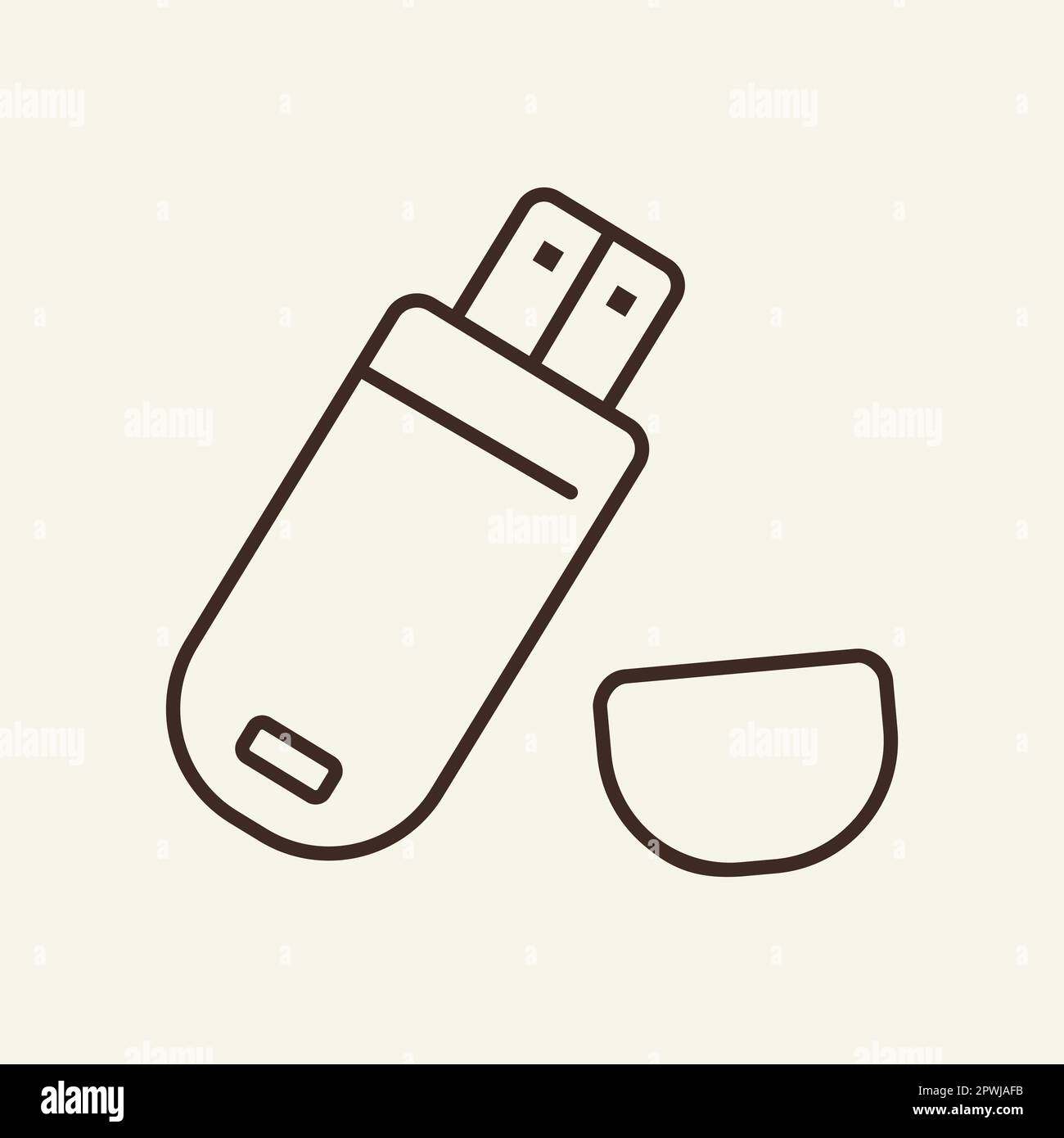 USB flash drive line icon Stock Vector Image & Art - Alamy