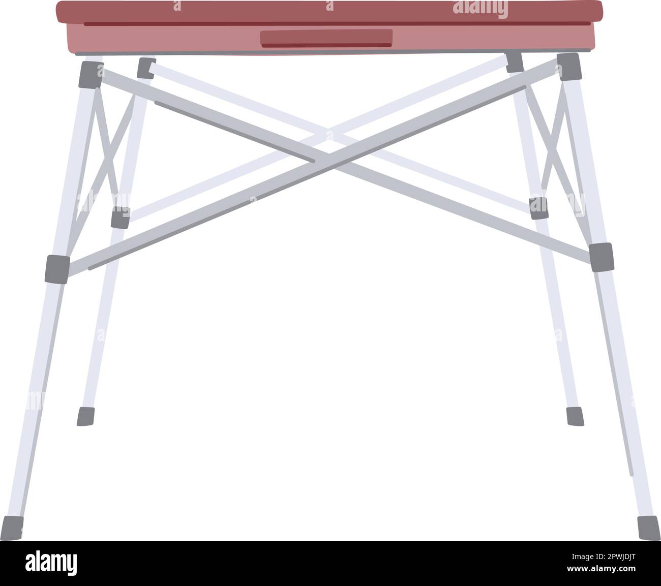 single folding table cartoon. chair foldable, front furniture single