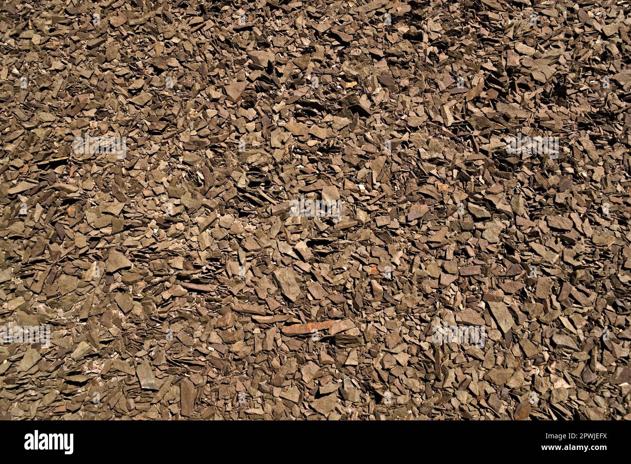 Loose volcanic rocks surface. Full frame texture. Stock Photo