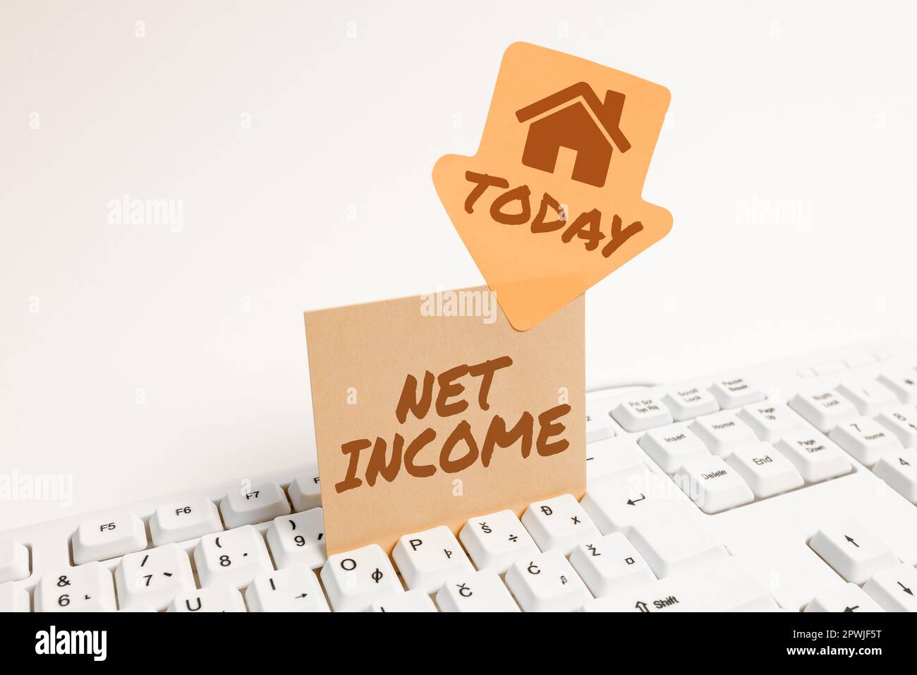 Net Income Sign Sign displaying Net Income, Business concept the gross income remaining ...