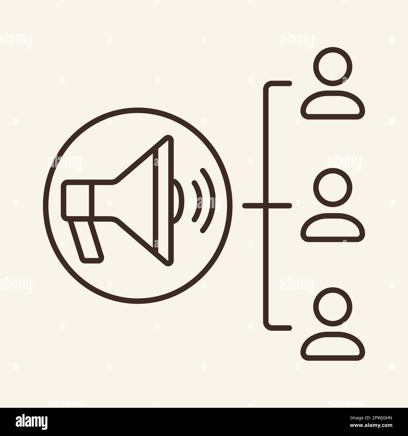 PR campaign line icon Stock Vector