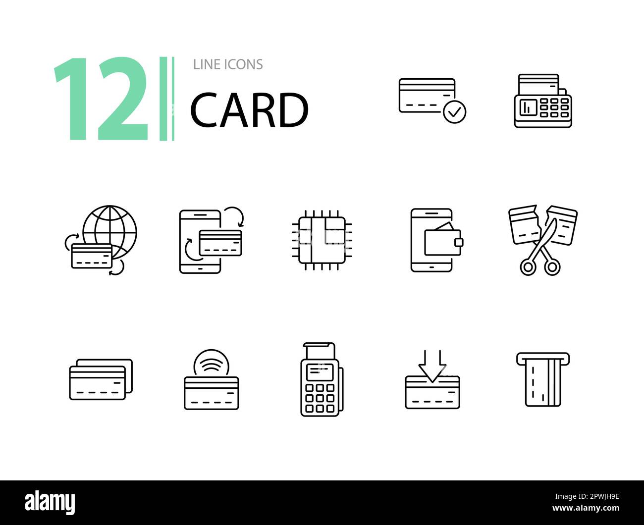 Card line icon set Stock Vector Image & Art - Alamy